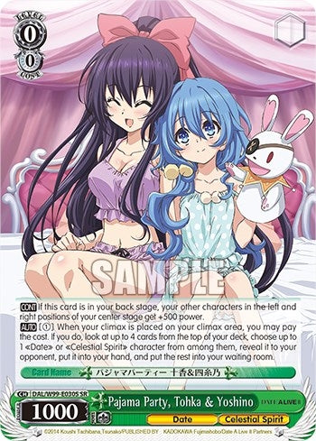 Image for Pajama Party, Tohka & Yoshino (SR) (Date A Live Vol.2) (DAL/W99-E030S SR) - Weiss Schwarz