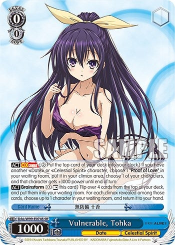 Image for Vulnerable, Tohka (SR) (Date A Live Vol.2) (DAL/W99-E074S SR) - Weiss Schwarz