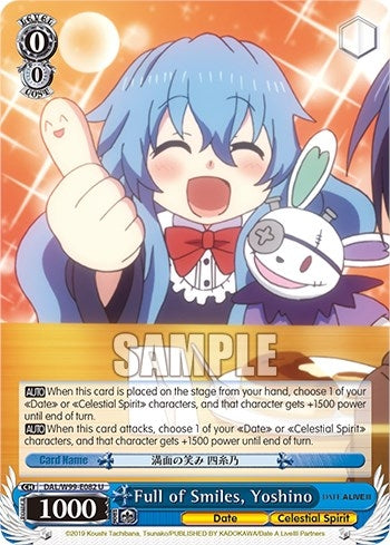 Image for Full of Smiles, Yoshino (Date A Live Vol.2) (DAL/W99-E082 U) - Weiss Schwarz