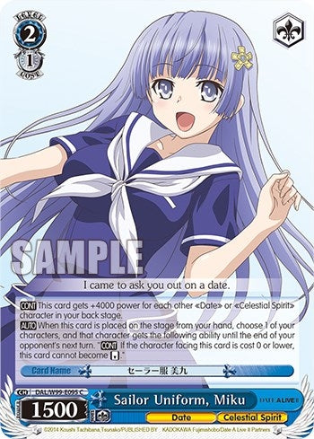 Image for Sailor Uniform, Miku (Date A Live Vol.2) (DAL/W99-E095 C) - Weiss Schwarz
