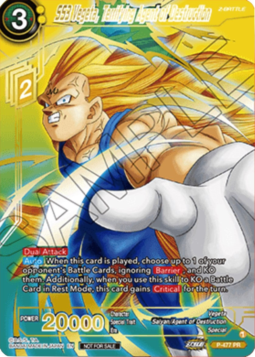 Image for SS3 Vegeta, Terrifying Agent of Destruction (Gold-Stamped) (Tournament Promotion Cards) (P-477) - Dragon Ball Super: Masters