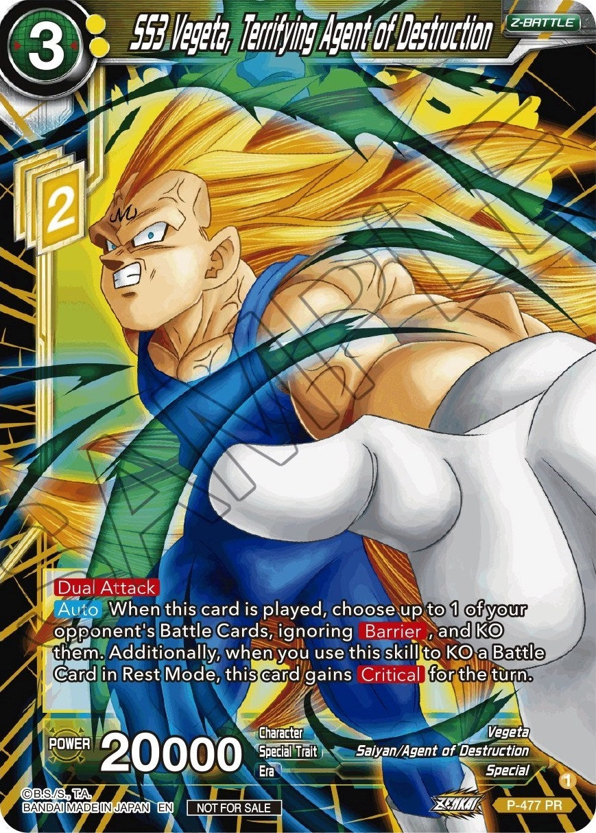 Image for SS3 Vegeta, Terrifying Agent of Destruction (Silver Foil) (Tournament Promotion Cards) (P-477) - Dragon Ball Super: Masters