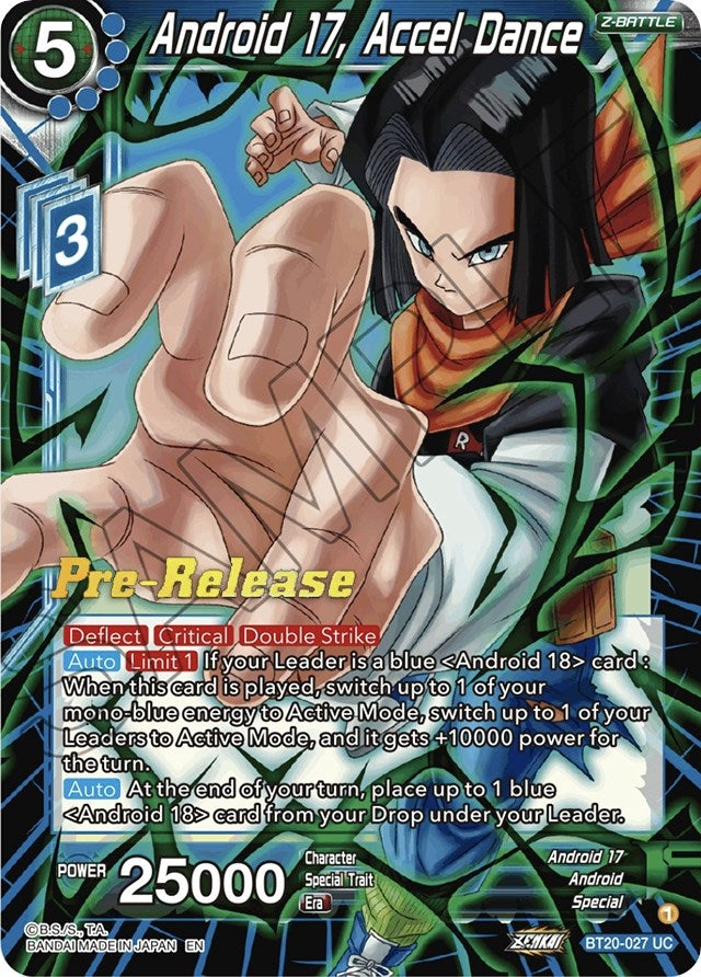 Image for Android 17, Accel Dance (Power Absorbed Pre-Release Cards) (BT20-027) - Dragon Ball Super: Masters