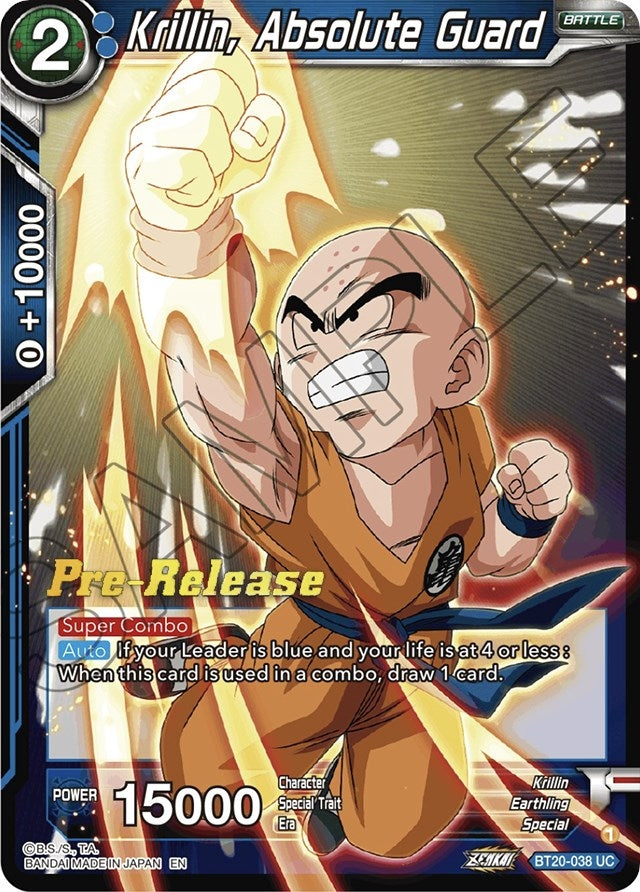 Image for Krillin, Absolute Guard (Power Absorbed Pre-Release Cards) (BT20-038) - Dragon Ball Super: Masters