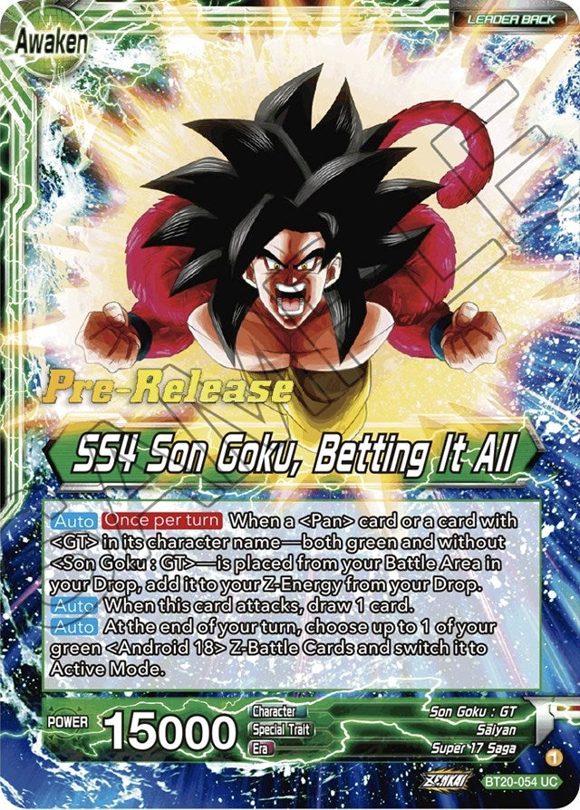 Image for Son Goku // SS4 Son Goku, Betting It All (Power Absorbed Pre-Release Cards) (BT20-054) - Dragon Ball Super: Masters