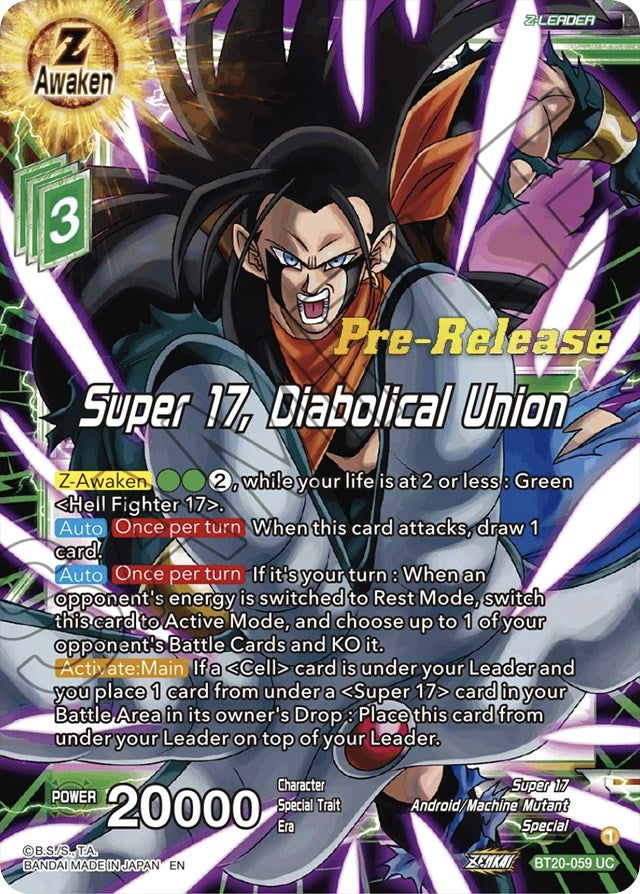 Image for Super 17, Diabolical Union (Power Absorbed Pre-Release Cards) (BT20-059) - Dragon Ball Super: Masters