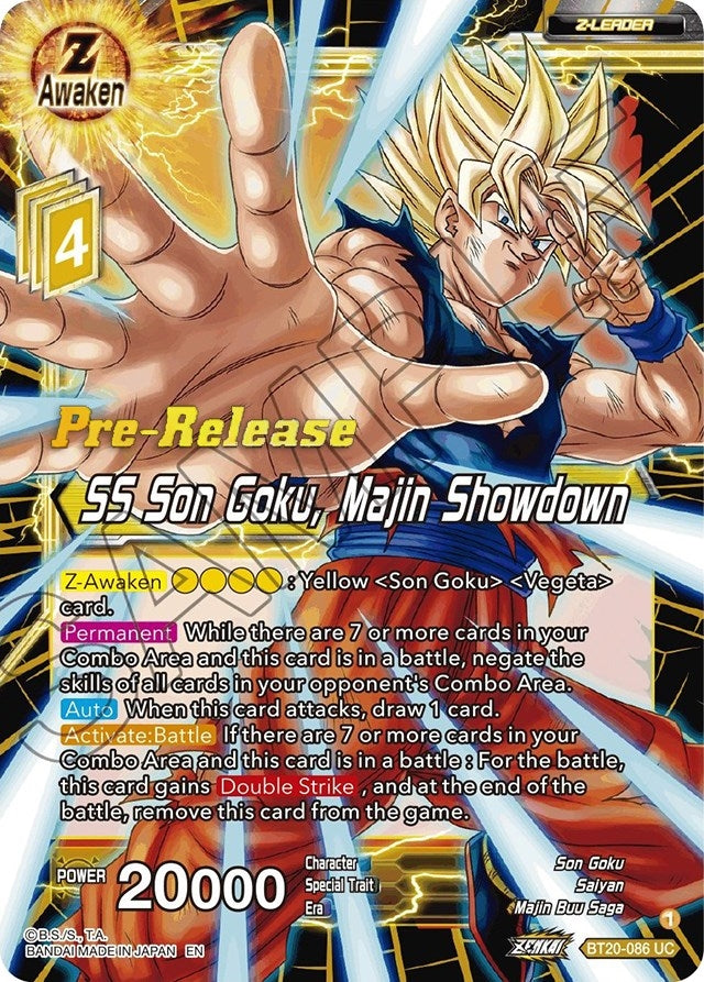 Image for SS Son Goku, Majin Showdown (Power Absorbed Pre-Release Cards) (BT20-086) - Dragon Ball Super: Masters