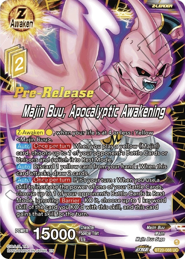 Image for Majin Buu, Apocalyptic Awakening (Power Absorbed Pre-Release Cards) (BT20-088) - Dragon Ball Super: Masters