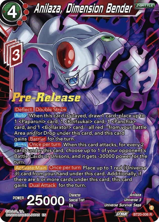 Image for Anilaza, Dimension Bender (Power Absorbed Pre-Release Cards) (BT20-006) - Dragon Ball Super: Masters