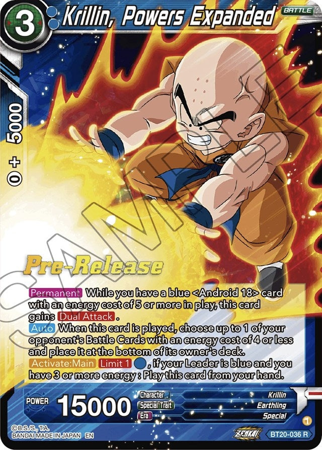 Image for Krillin, Powers Expanded (Power Absorbed Pre-Release Cards) (BT20-036) - Dragon Ball Super: Masters
