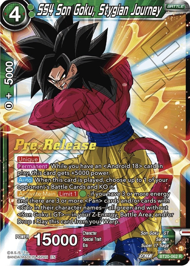 Image for SS4 Son Goku, Stygian Journey (Power Absorbed Pre-Release Cards) (BT20-062) - Dragon Ball Super: Masters