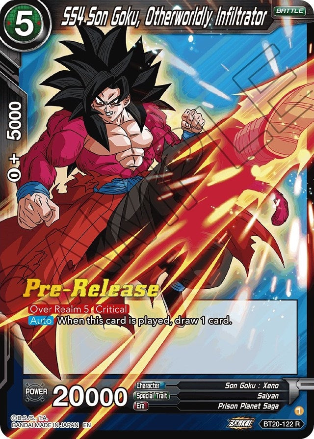 Image for SS4 Son Goku, Otherworldly Infiltrator (Power Absorbed Pre-Release Cards) (BT20-122) - Dragon Ball Super: Masters