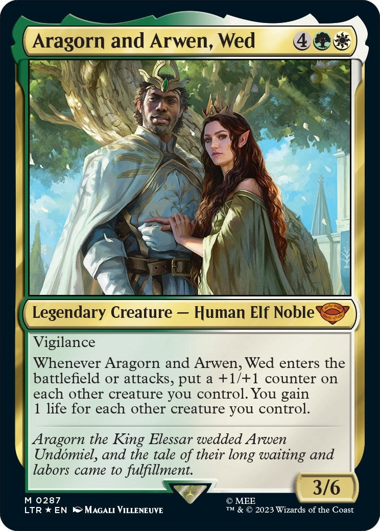 Image for Aragorn and Arwen, Wed (Universes Beyond: The Lord of the Rings: Tales of Middle-earth) (287) - Magic: The Gathering