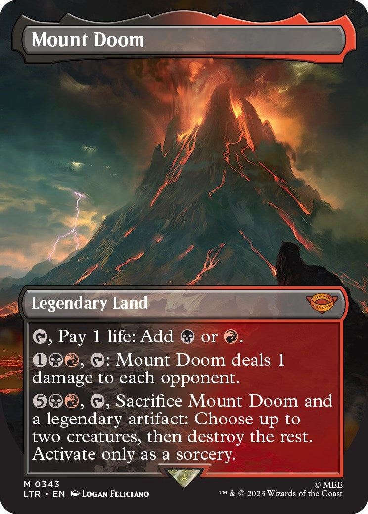 Image for Mount Doom (Borderless) (Universes Beyond: The Lord of the Rings: Tales of Middle-earth) (343) - Magic: The Gathering