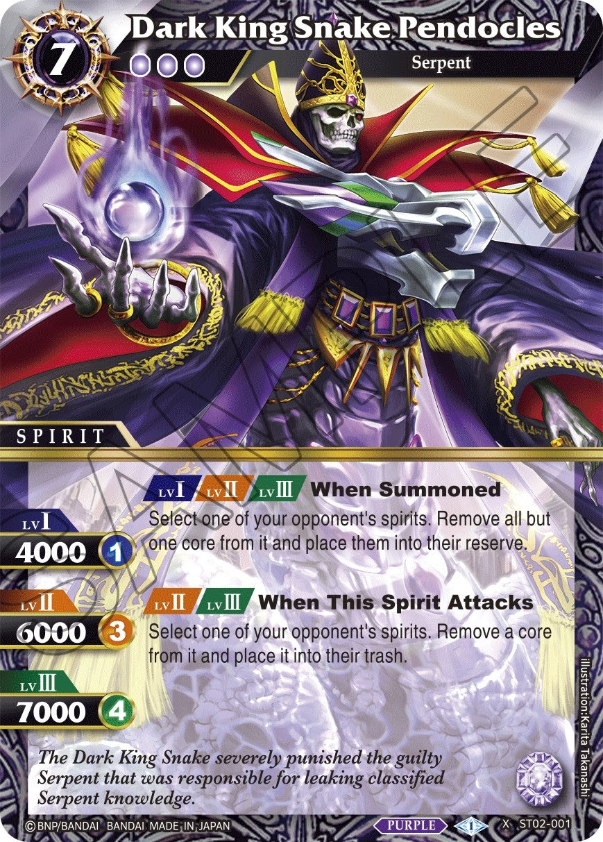 Image for Dark King Snake Pendocles (Starter Deck 02: Call of the Curse) (ST02-001) - Battle Spirits Saga