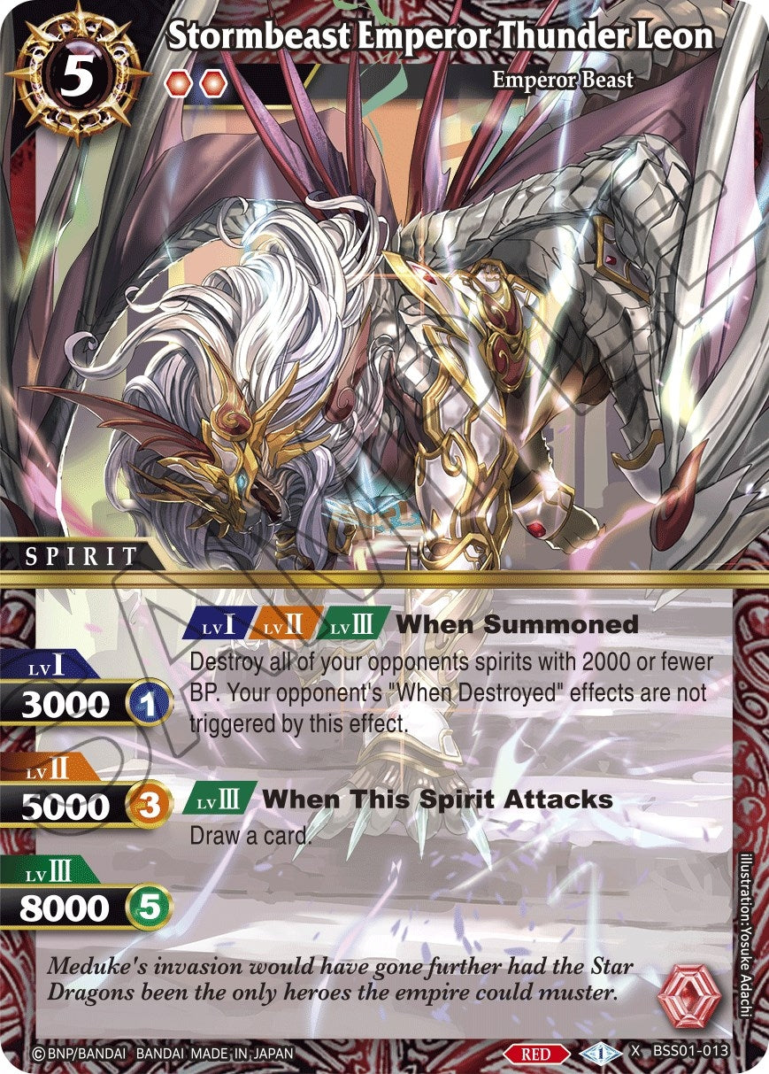 Image for Stormbeast Emperor Thunder Leon (Dawn of History) (BSS01-013) - Battle Spirits Saga