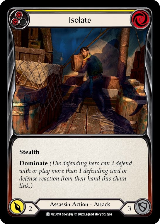 Image for Isolate (Yellow) (Blitz Deck: Outsiders - Uzuri) (UZU018) - Flesh and Blood TCG