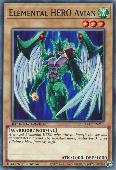 Image for Elemental HERO Avian (Speed Duel GX: Duelists of Shadows) (SGX3-ENA02) - YuGiOh