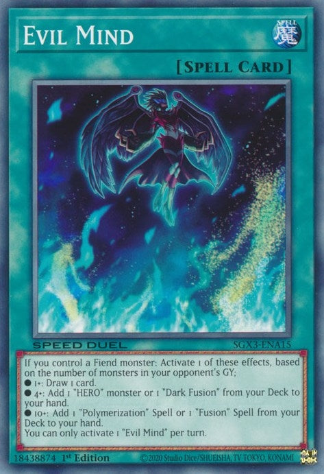 Image for Evil Mind (Speed Duel GX: Duelists of Shadows) (SGX3-ENA15) - YuGiOh