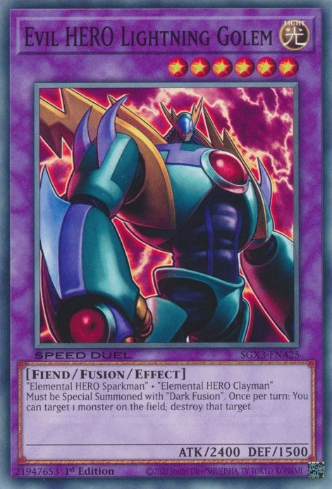 Image for Evil HERO Lightning Golem (Speed Duel GX: Duelists of Shadows) (SGX3-ENA25) - YuGiOh