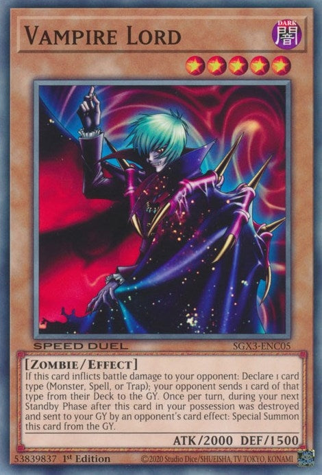 Image for Vampire Lord (Speed Duel GX: Duelists of Shadows) (SGX3-ENC05) - YuGiOh