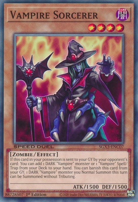 Image for Vampire Sorcerer (Speed Duel GX: Duelists of Shadows) (SGX3-ENC07) - YuGiOh