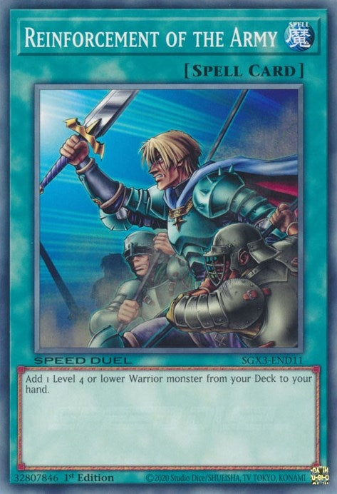 Image for Reinforcement of the Army (Speed Duel GX: Duelists of Shadows) (SGX3-END11) - YuGiOh