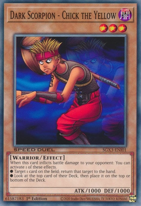 Image for Dark Scorpion - Chick the Yellow (Speed Duel GX: Duelists of Shadows) (SGX3-ENI01) - YuGiOh