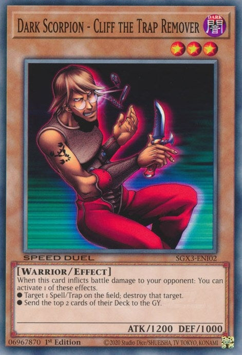 Image for Dark Scorpion - Cliff the Trap Remover (Speed Duel GX: Duelists of Shadows) (SGX3-ENI02) - YuGiOh
