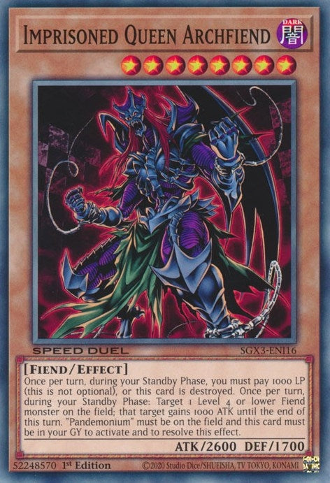 Image for Imprisoned Queen Archfiend (Speed Duel GX: Duelists of Shadows) (SGX3-ENI16) - YuGiOh