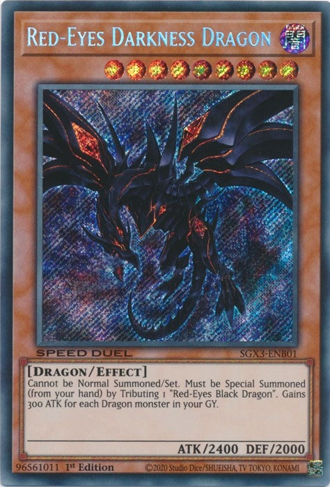 Image for Red-Eyes Darkness Dragon (Secret Rare) (Speed Duel GX: Duelists of Shadows) (SGX3-ENB01) - YuGiOh