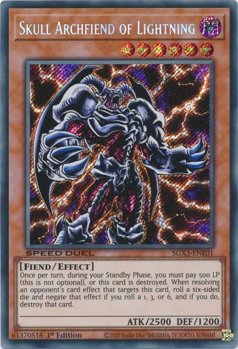 Image for Skull Archfiend of Lightning (Secret Rare) (Speed Duel GX: Duelists of Shadows) (SGX3-ENE01) - YuGiOh