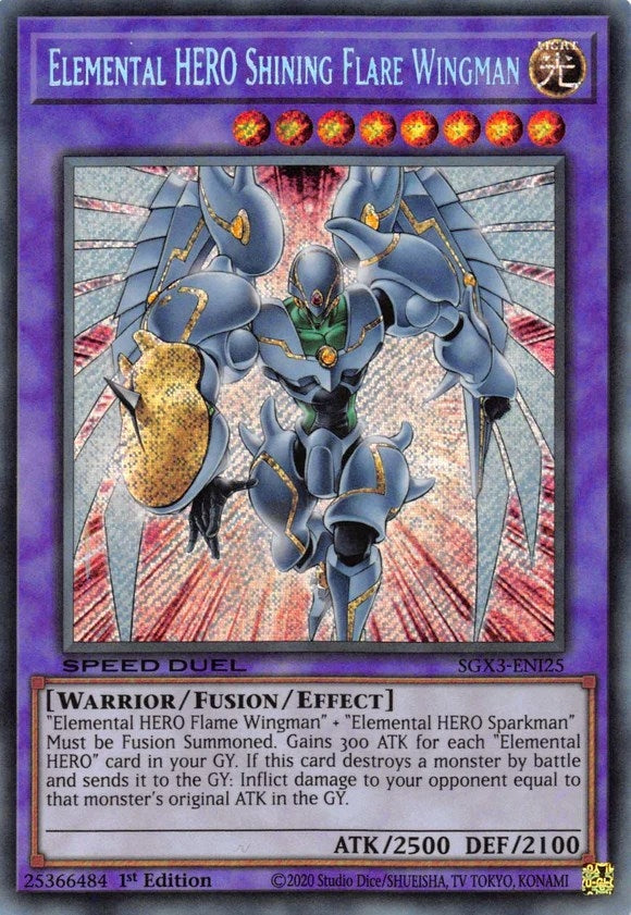 Image for Elemental HERO Shining Flare Wingman (Secret Rare) (Speed Duel GX: Duelists of Shadows) (SGX3-ENI25) - YuGiOh