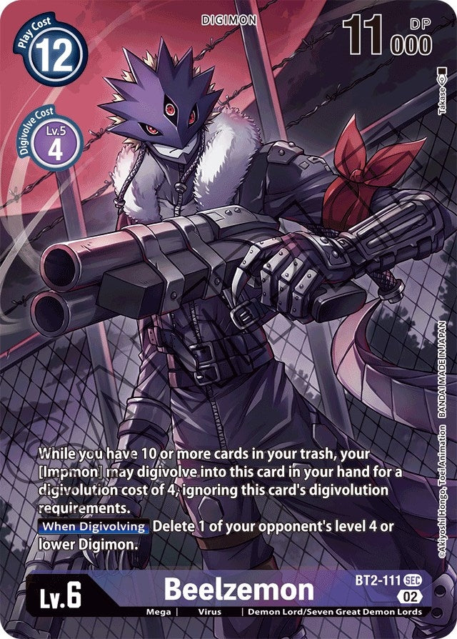 Image for Beelzemon - BT2-111 (Alternate Art) (ST-14) (BT2-111 SEC) - Digimon Card Game