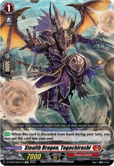 Image for Stealth Dragon, Togachirashi (D-BT09: Dragontree Invasion) (D-BT09/Re01EN) - Cardfight Vanguard