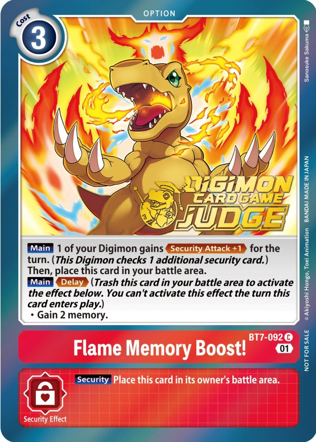 Image for Flame Memory Boost! (Judge Pack 3) (BT07) (BT7-092 C) - Digimon Card Game