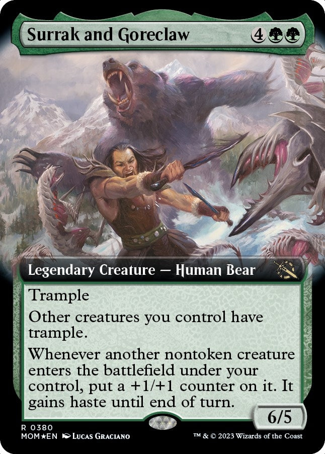 Image for Surrak and Goreclaw (Extended Art) (March of the Machine) (380) - Magic: The Gathering