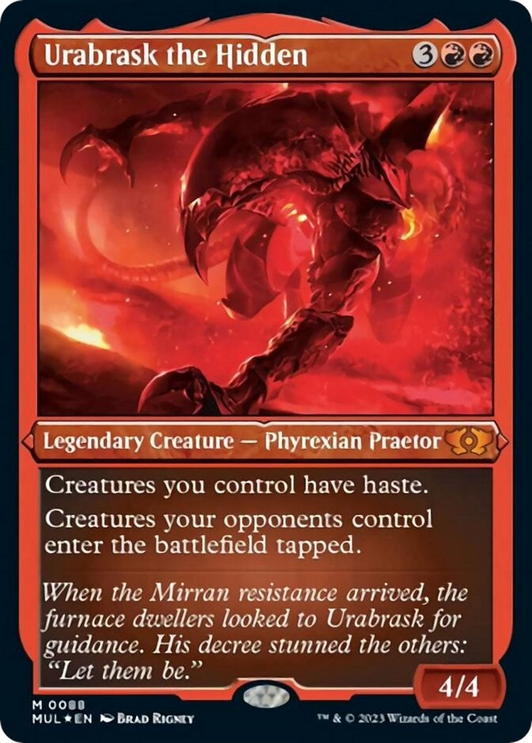 Image for Urabrask the Hidden (Foil Etched) (March of the Machine: Multiverse Legends) (88) - Magic: The Gathering