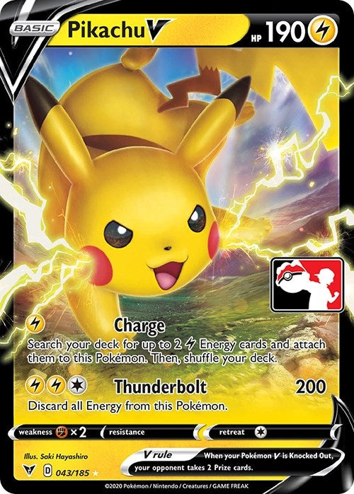 Image for Pikachu V (Prize Pack Series Cards) (043/185) - Pokemon