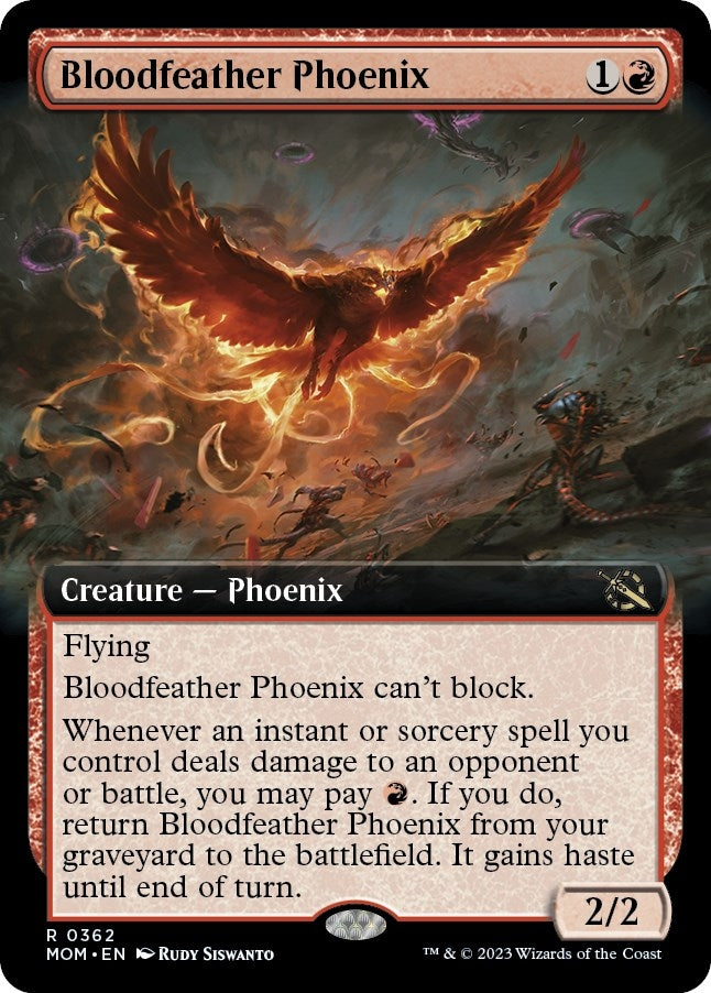 Image for Bloodfeather Phoenix (Extended Art) (March of the Machine) (362) - Magic: The Gathering
