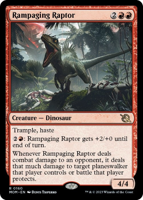 Image for Rampaging Raptor (March of the Machine) (160) - Magic: The Gathering