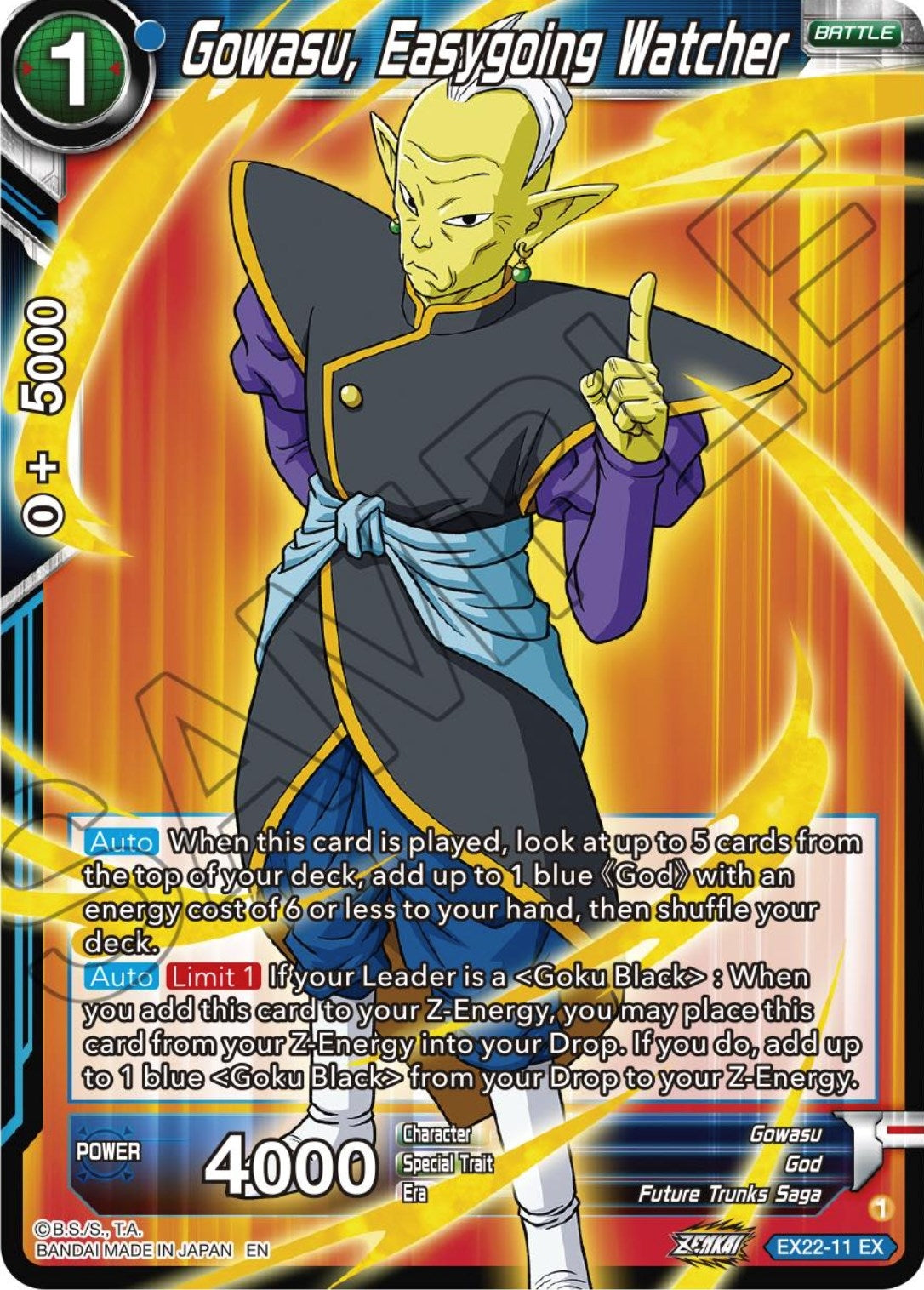 Image for Gowasu, Easygoing Watcher (Expansion Deck Box Set 22: Ultimate Deck 2023) (EX22-11) - Dragon Ball Super: Masters
