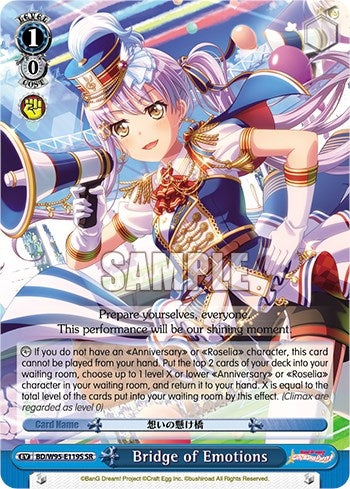 Image for Bridge of Emotions (SR) (BanG Dream! Girls Band Party! 5th Anniversary) (BD/W95-E119S SR) - Weiss Schwarz