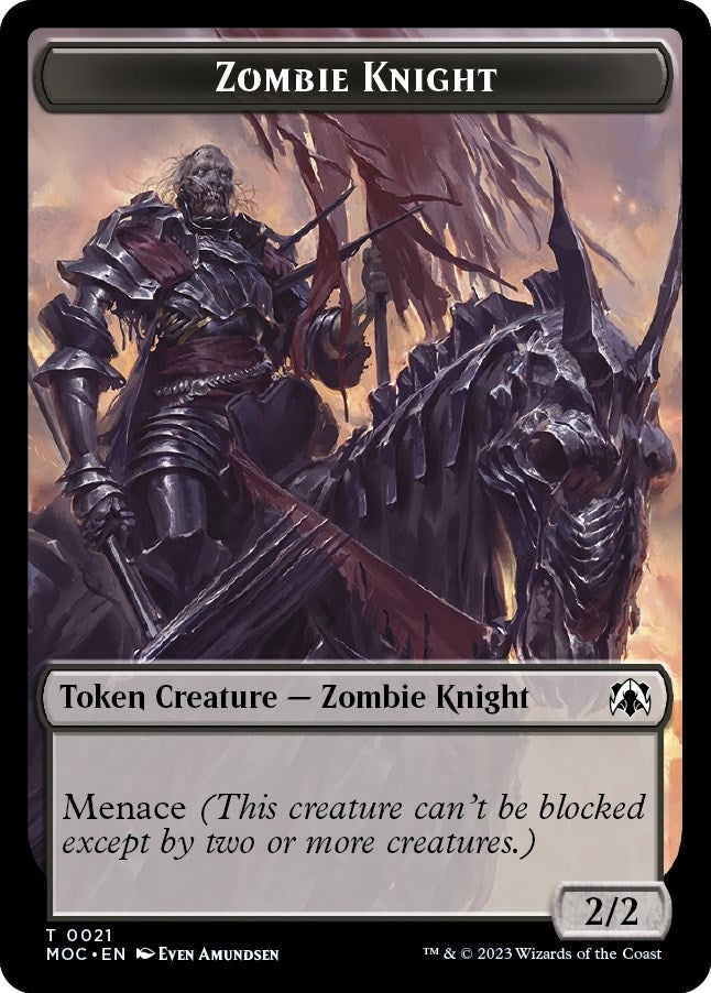 Image for Zombie Knight // Human Double-sided Token (Commander: March of the Machine) (21 // 6) - Magic: The Gathering