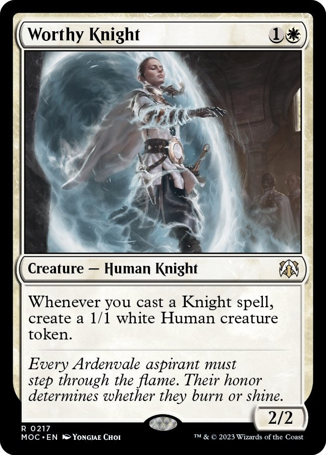 Image for Worthy Knight (Commander: March of the Machine) (217) - Magic: The Gathering