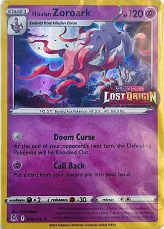 Image for Hisuian Zoroark - 076/196 (Lost Origin Stamped) (Miscellaneous Cards & Products) (076/196) - Pokemon