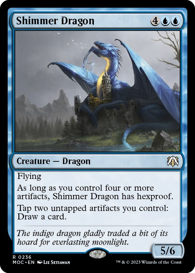 Image for Shimmer Dragon (Commander: March of the Machine) (236) - Magic: The Gathering