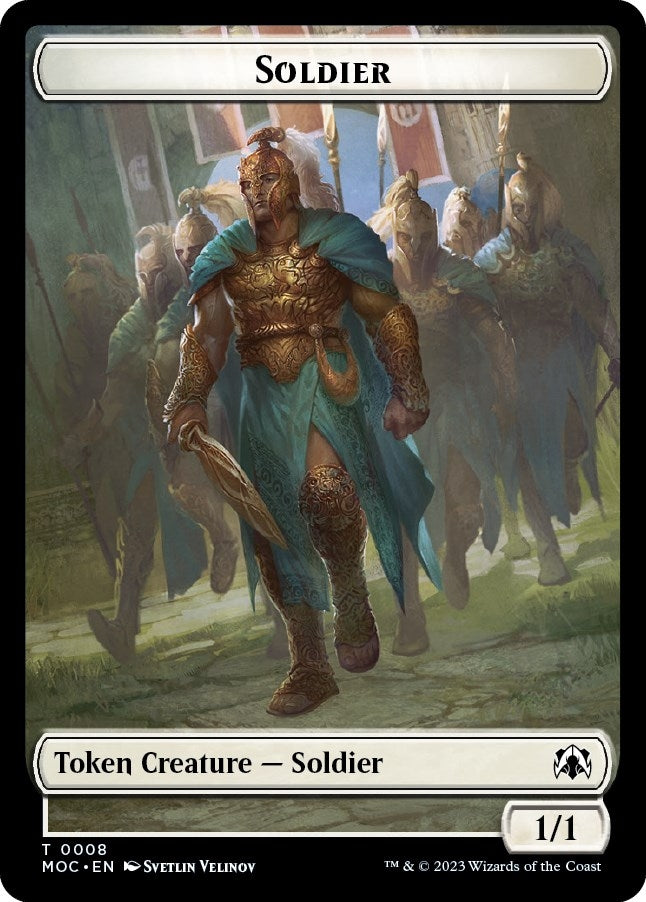Image for Soldier // Insect Double-sided Token (Commander: March of the Machine) (8 // 31) - Magic: The Gathering