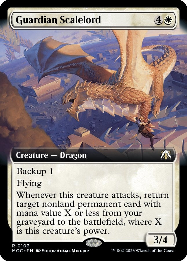 Image for Guardian Scalelord (Extended Art) (Commander: March of the Machine) (103) - Magic: The Gathering
