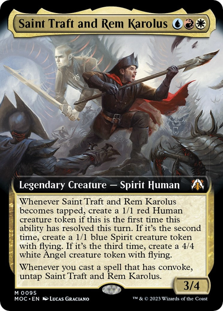 Image for Saint Traft and Rem Karolus (Extended Art) (Commander: March of the Machine) (95) - Magic: The Gathering
